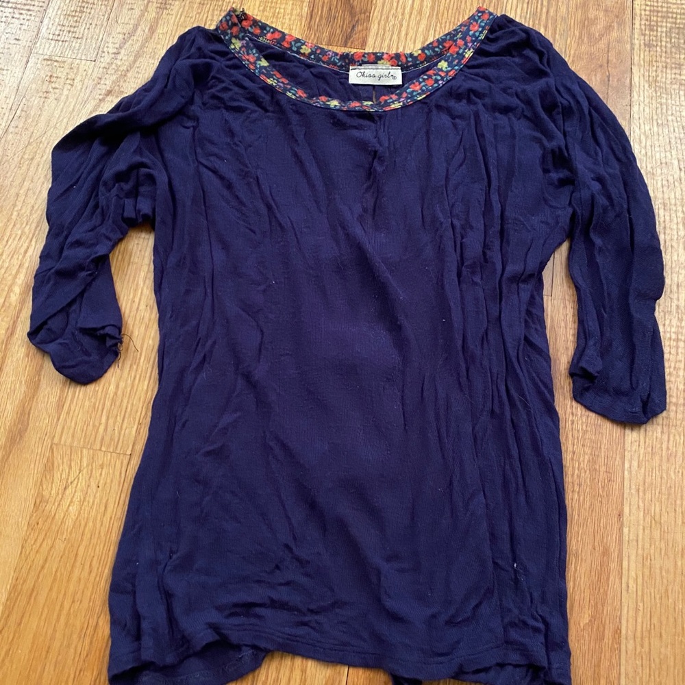 Blue 3/4 Length Blouse